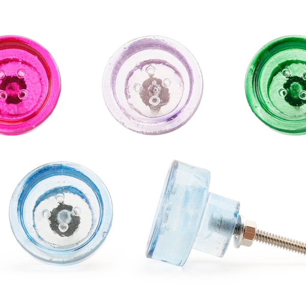 Blue Glass Drawer Handles Etsy