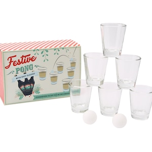 Festive Pong 6 Piece Shot Glass Set