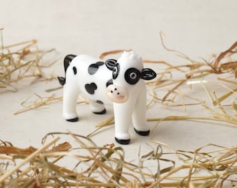 Artisan Glass Cow In Gift Box