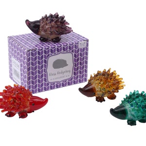 Glass Hedgehog Ornament in Gift Box One Supplied One Selected at Random image 2