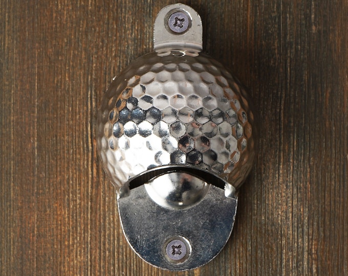Silver Golf Ball Bottle Opener