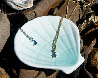 Rock Pool Scallop Trinket Dish | Home Accessory | Jewellery Earrings Rings Organiser | Gift Box | Gift For Home