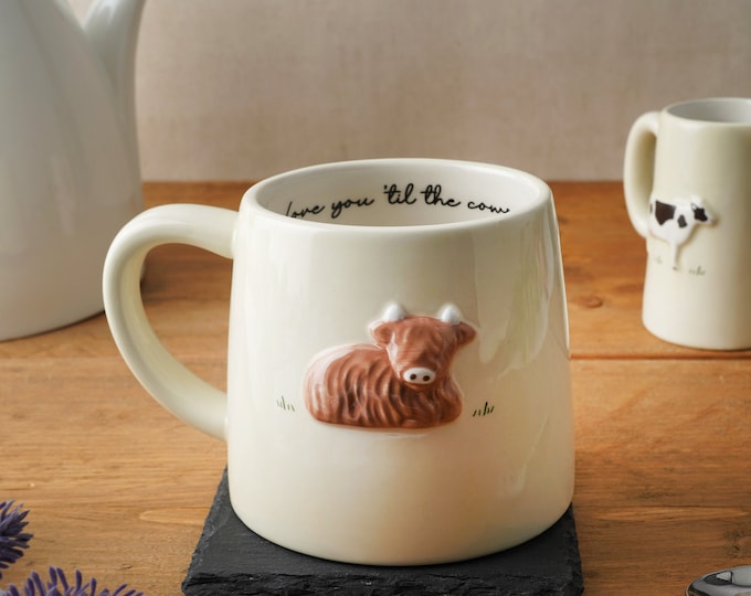 Highland Cow Stoneware Mug | Bramble Farm Gift Boxed Cup