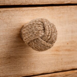 Jute Rope Knot Drawer Pulls (Set of 2) | Natural Cabinet Knobs