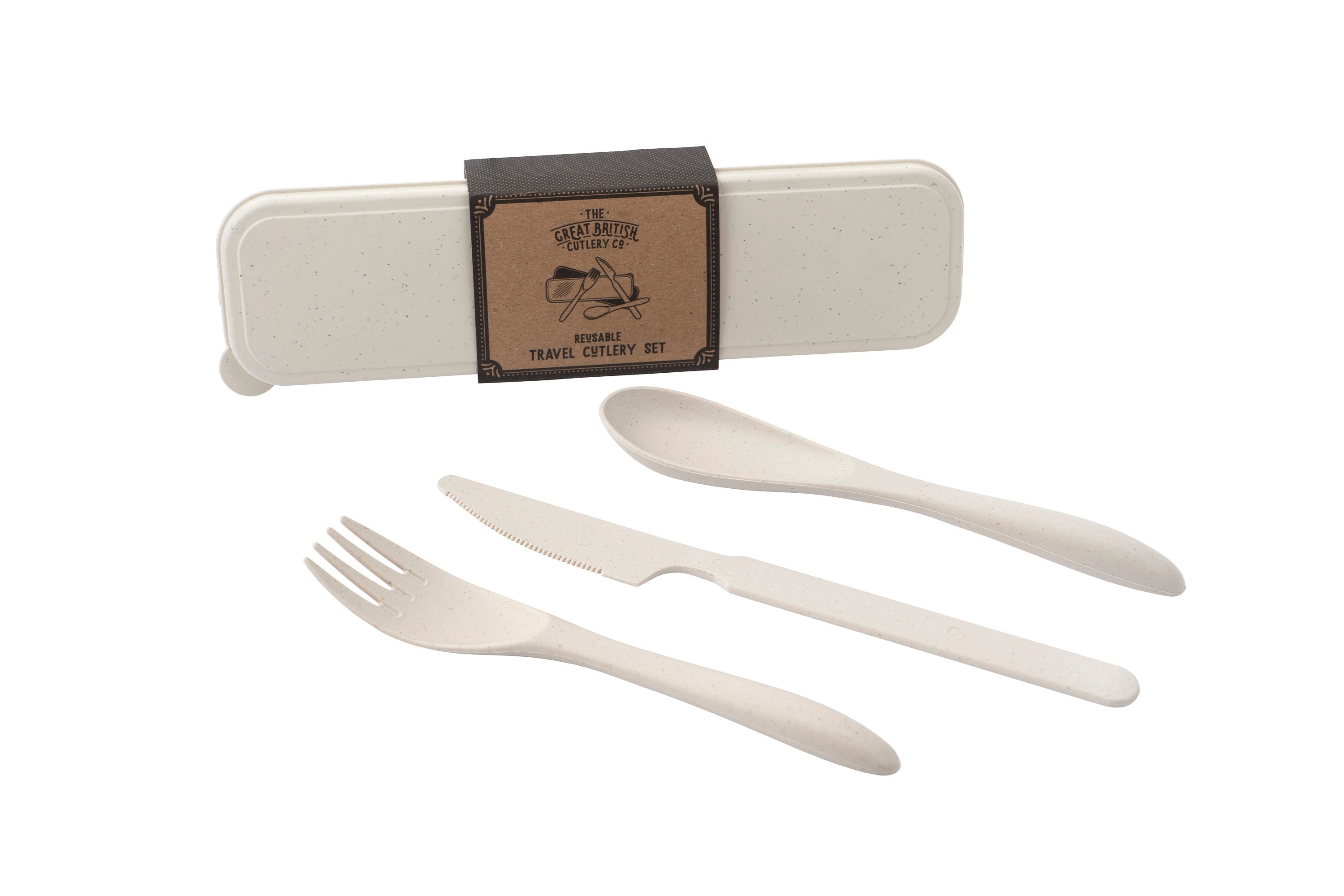 Eco Friendly Cream Wheat Travel Cutlery Set 