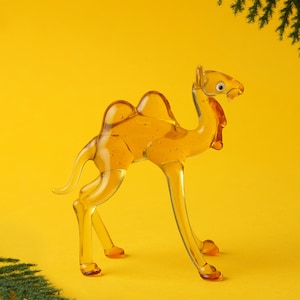 Glass Camel Figurine In Gift Box • Decoration • Ornament • Collectable • Gift For Home • Home Decor