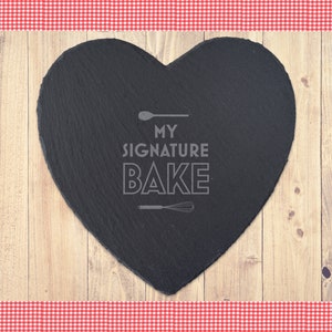 Great British Baker &#39;My Signature Bake&#39; Heart Slate Cheeseboard - Gift Boxed