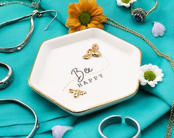 The Beekeeper 'Bee Happy' Ring Dish in Gift Box