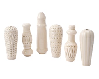 Cream Ceramic Light Pull: Bathroom Lighting Cord (Random Design)