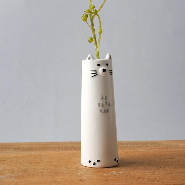 愛を込めて贈る猫の花瓶 | ホームウェア | ホームデコレーション | 一輪の花