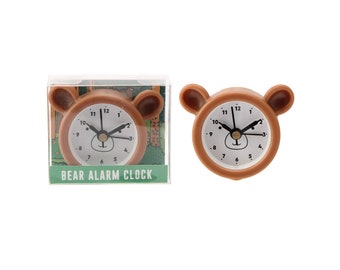 Mini Bear Head Shaped Alarm Clock In Gift Box