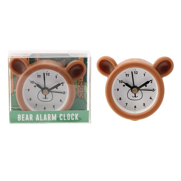 Mini Bear Head Shaped Alarm Clock In Gift Box