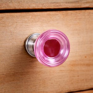 Set of 2 | Pink Acrylic Drawer Pulls • Cabinet Pull • Drawer Knob • DIY Upcycle • Gifts for Home • Home Improvement • Rennovations
