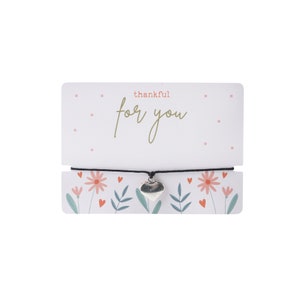 Bracelet de vœux « Merci pour vous » Just Smile sur la carte de soutien | Cadeau parfait | Cadeau sentiment