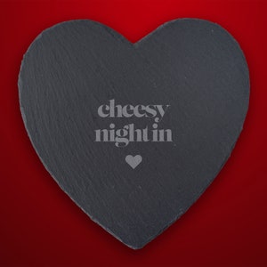 Heart Slate Cheeseboard - &#39;Cheesy Night In&#39; | Gift Boxed | Perfect Gift | Entertaining | Dinner Parties