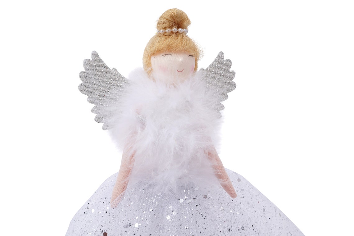 Large Light up Angel Christmas Tree Topper Silver Includes Etsy UK