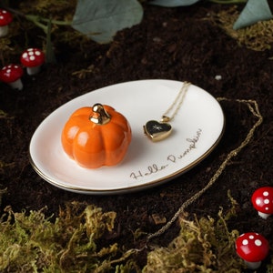 Snuggle Season Ceramic Pumpkin Ring Dish
