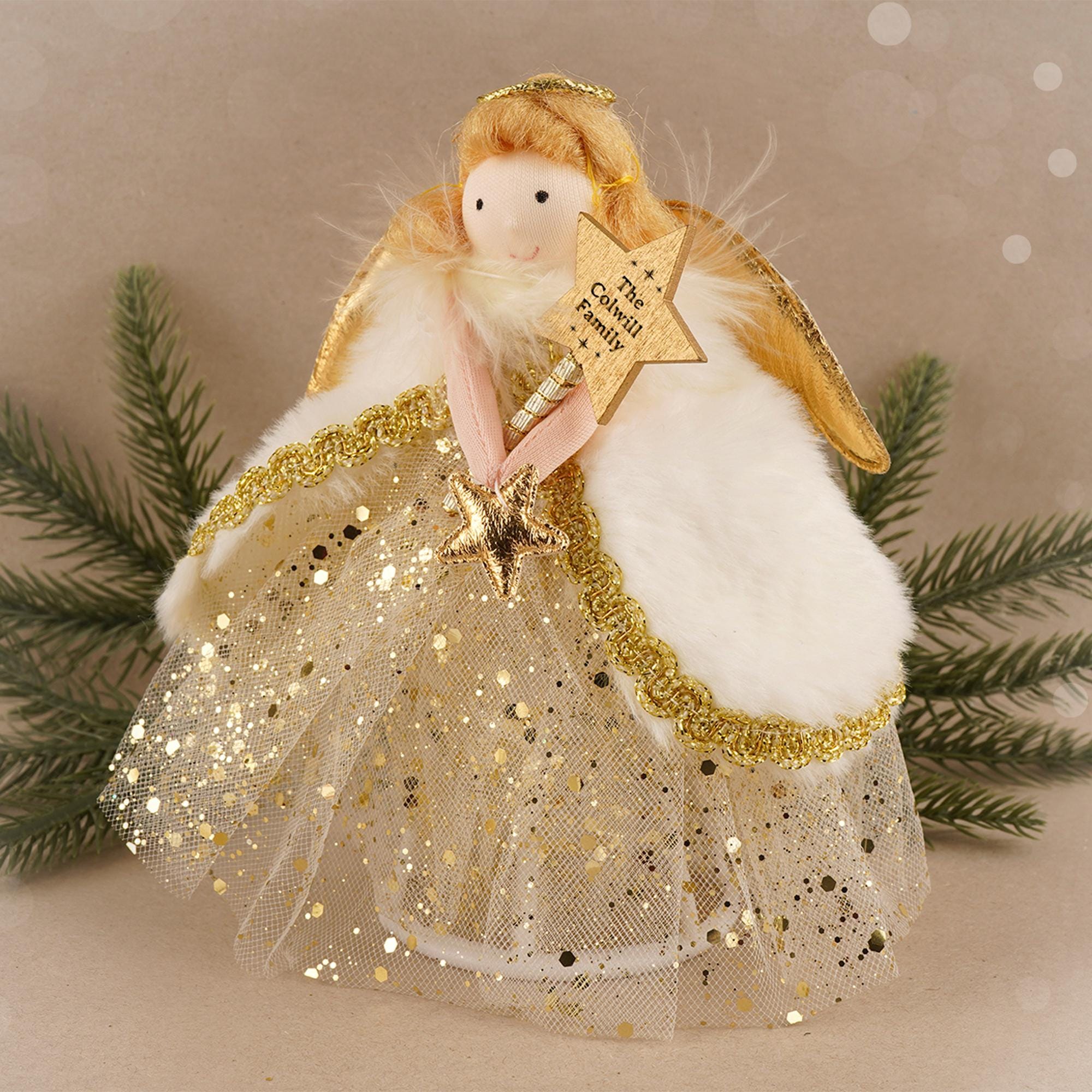 Puntale Albero Natale Oro, Glitter 3D Topper Stella Albero