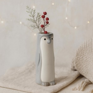Send With Love Penguin Bud Vase | Homeware | Home Decor | Single Flower image 1