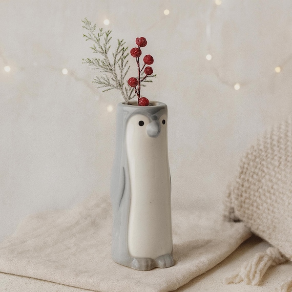 Send With Love Penguin Bud Vase | Homeware | Home Decor | Single Flower