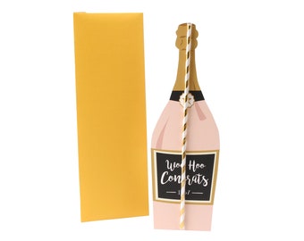 Oversized Straw 'Woo Hoo Congrats' Novelty Bottle Sized Straw in Envelope for Gifting