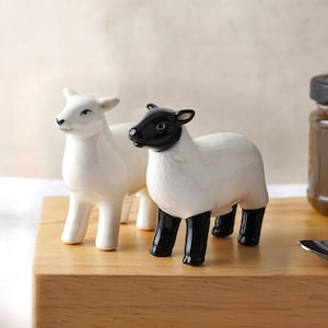 Sheep Salt & Pepper Shakers In Gift Box | Farm Yard Animals | Country Kitchen Decor | Tableware | Cruet Set | Rustic