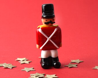 Glass Nutcracker Figurine • Christmas Ornament, Collectible Keepsake