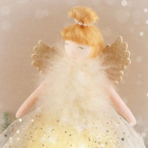 Gold Light Up Angel Christmas Tree Topper • Festive Home Decor