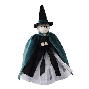Witch Professor Christmas Tree Topper 21cm Magical Green Lights Battery Operated Green Lights Witch Decoration image 2