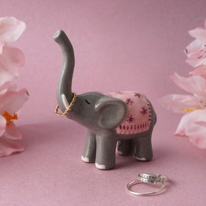 Ellie the Elephant Ceramic Ring Holder in Gift Box