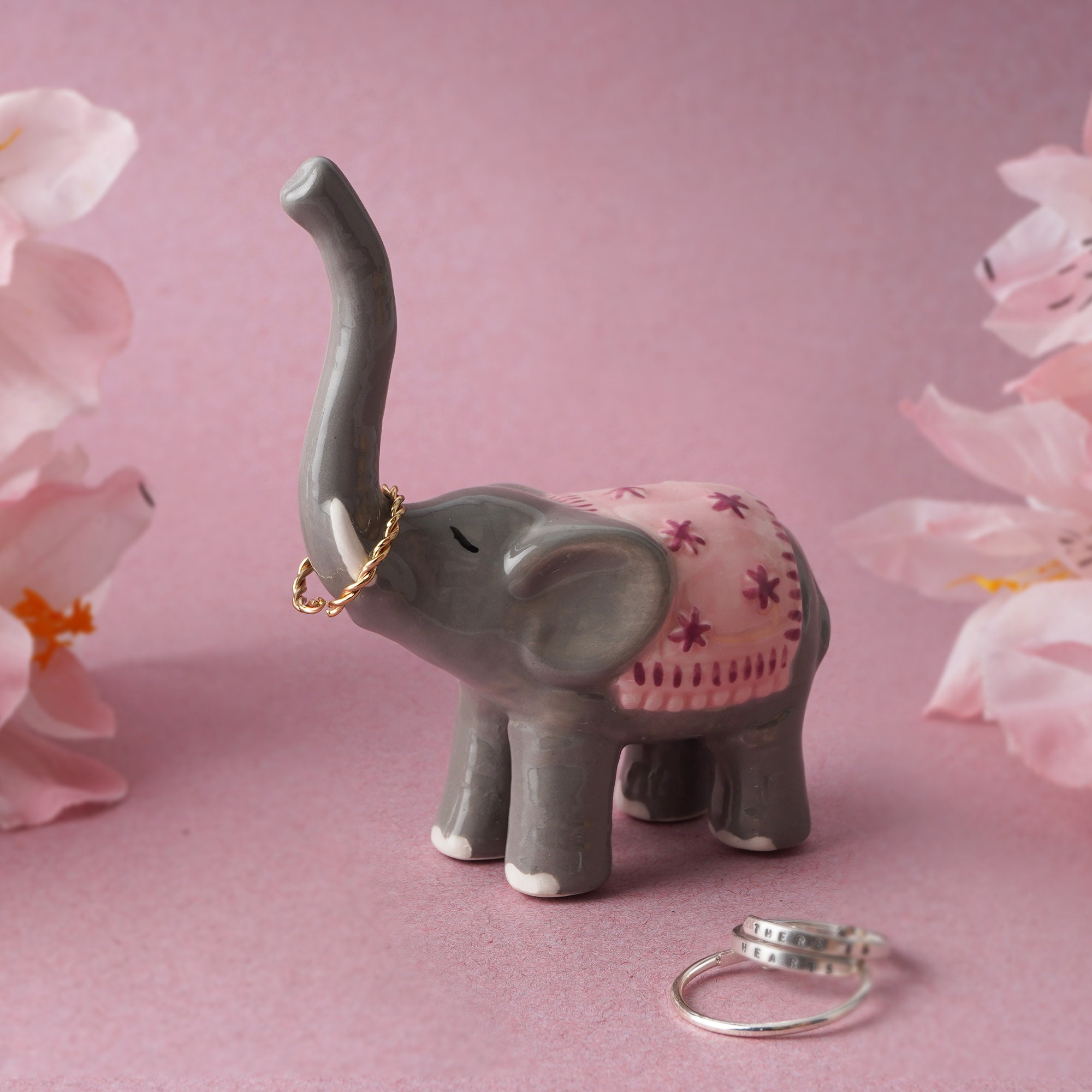 Ellie the Elephant Ceramic Ring Holder in Gift Box