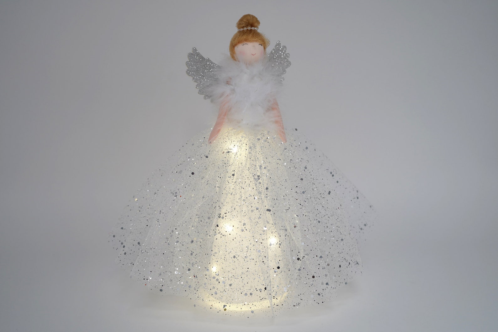 Large Light up Angel Christmas Tree Topper Silver Includes Etsy UK