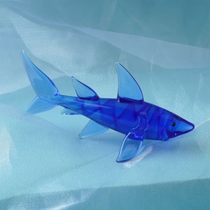 Artisan Glass Shark In Gift Box • Decoration • Ornament • Collectable • Gift For Home • Home Decor