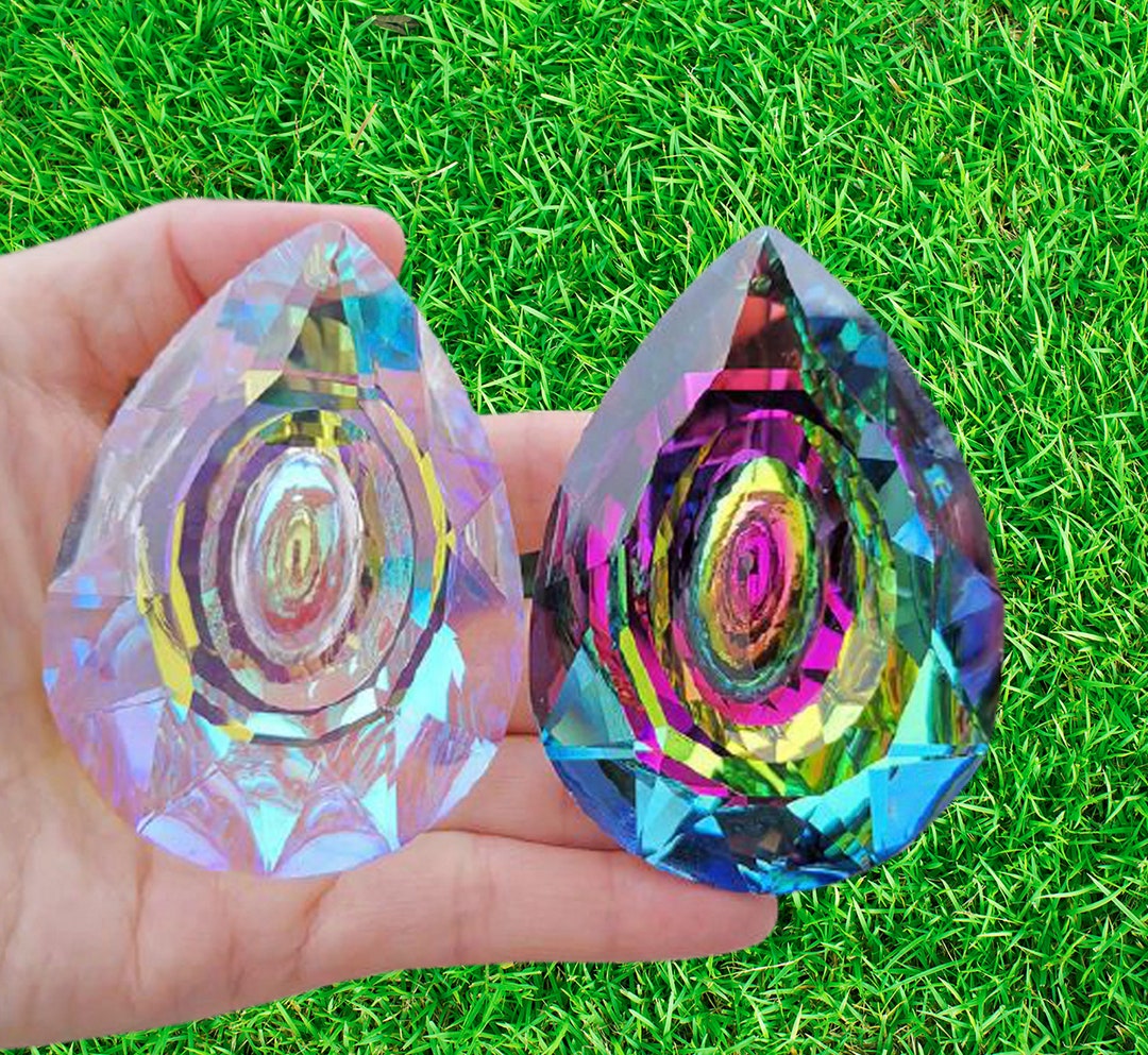 K9 Crystal Rainbow Maker Hanging Prism Ornament Pendant Home Garden Car
