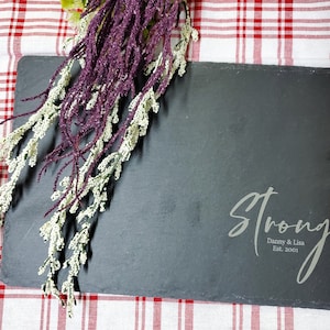 Custom Slate Meat, Cheese, and Fruit Charcuterie Board Last Name & Established date