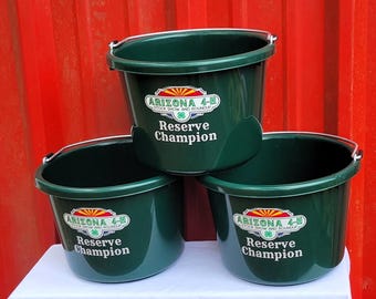 Custom 8 quart Animal Livestock Show Pet Feed Personalized Bucket