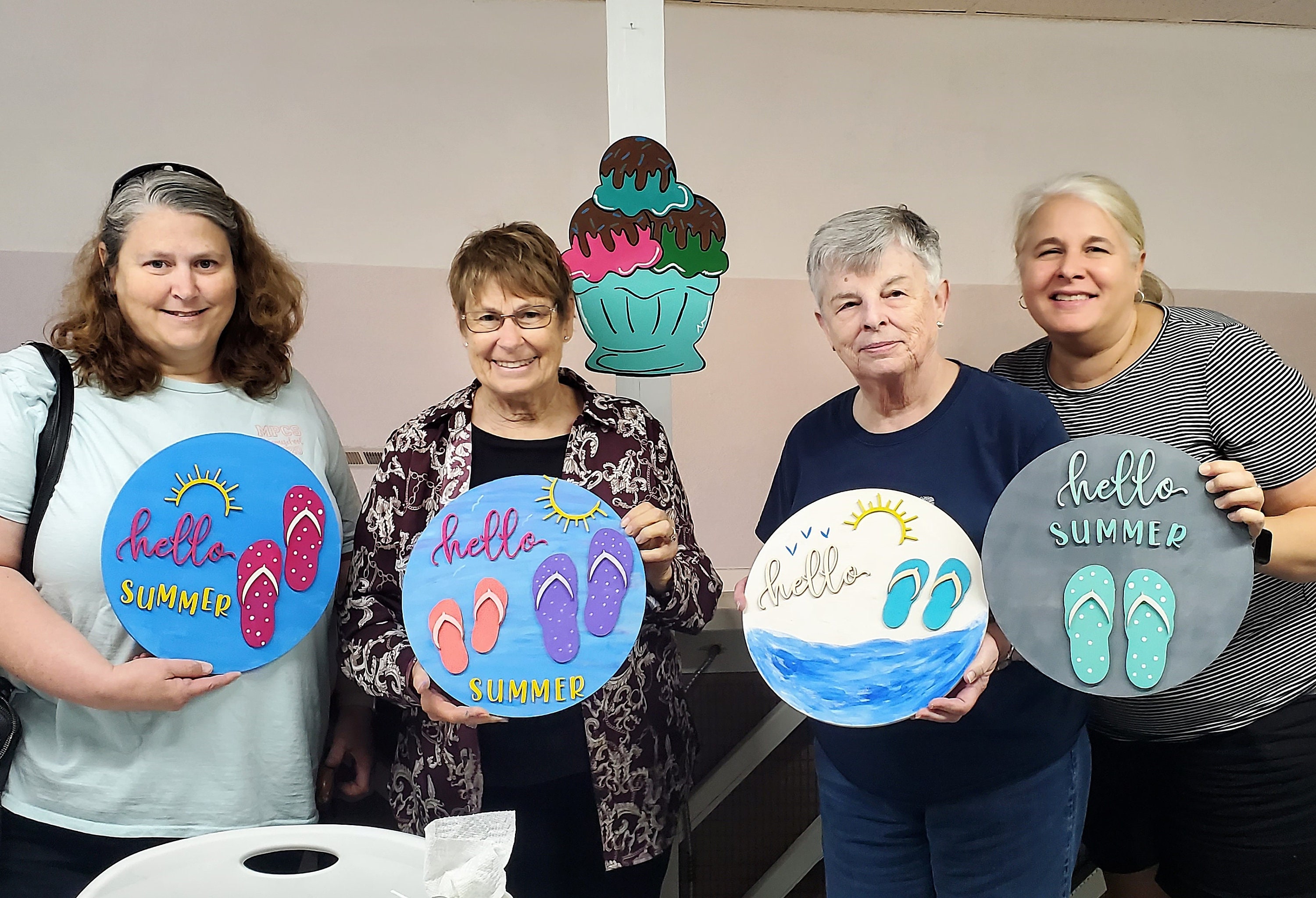 DIY or Completed Hello Summer Flip Flop Door Hanger Sign for - Etsy