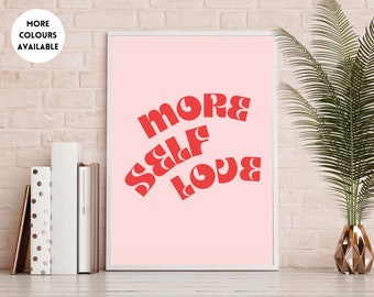 Plus self love print - Pink | Amour de soi, estime de soi, confiance, motivation, citations inspirantes Art mural, Home Decor | Téléchargement numérique