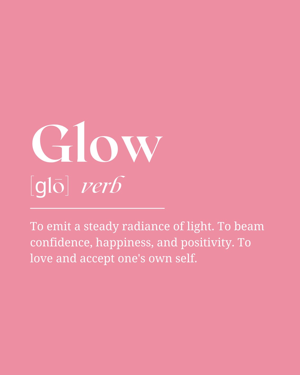 Glow Definition Print Rose Pink Self Love Confidence Etsy France