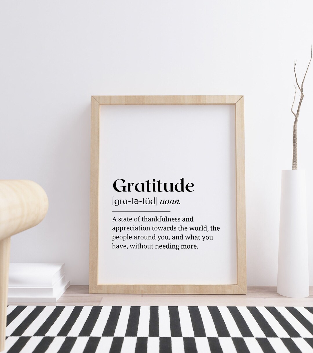 GRATITUDE DEFINITION PRINT Dictionary Art Print, Motivational Quote