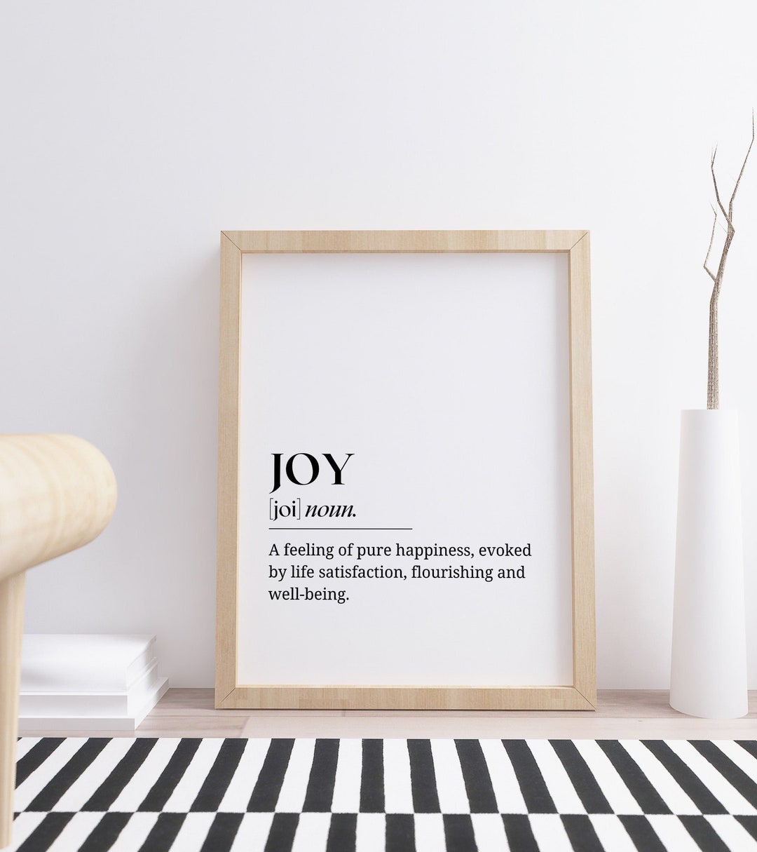 JOY DEFINITION PRINT Quote Art Print, Inspirational Saying Wall Decor, Gratitude Art Printable
