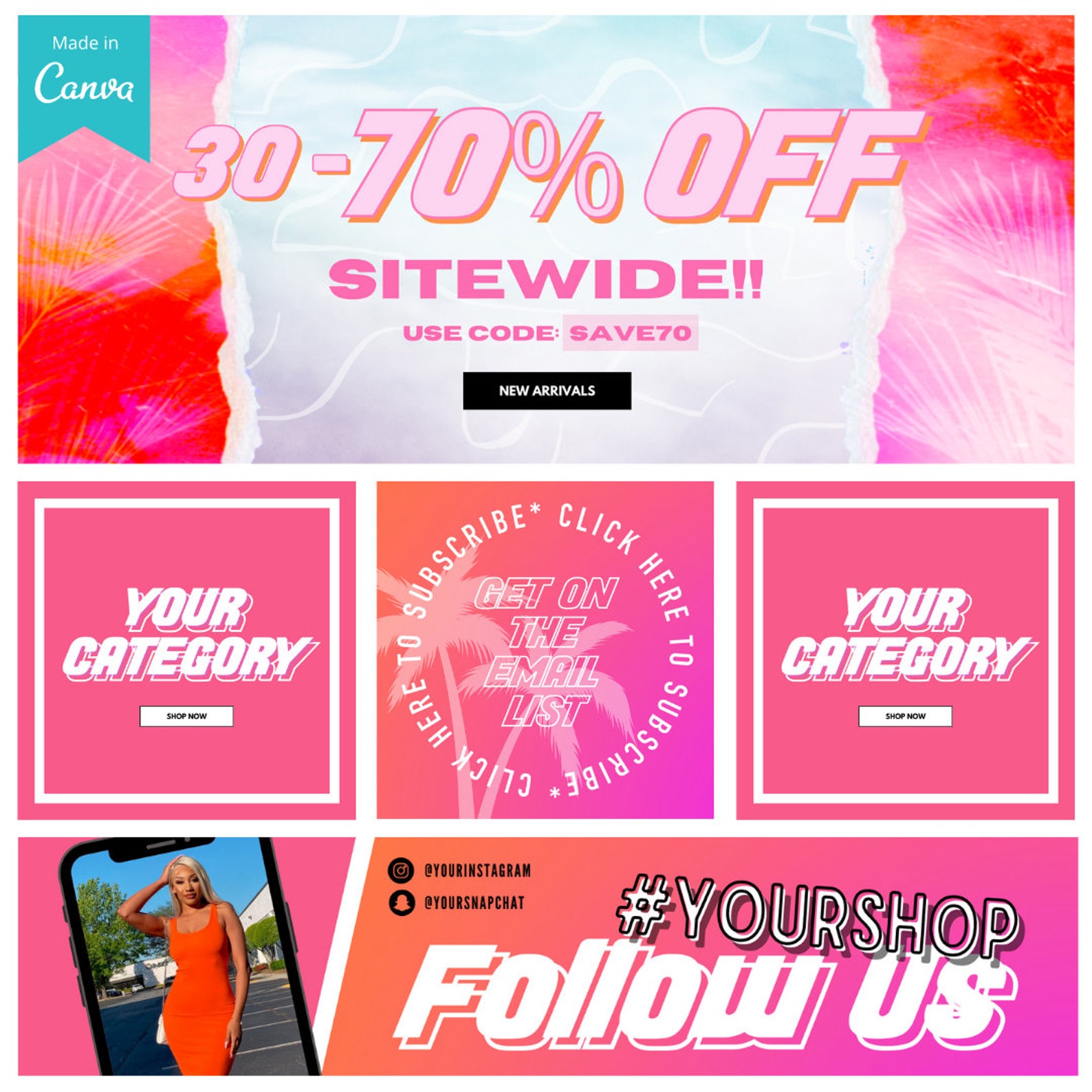 Sitewide Sell Banner Set DIY Boutique Banner Set DIY Etsy