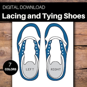 Tying Shoes Activity, Shoe Lacing Cards, Shoe Tying Practice, Kids Life Skills, Shoe Tying Printable, Preschool, Kindergarten, Montessori