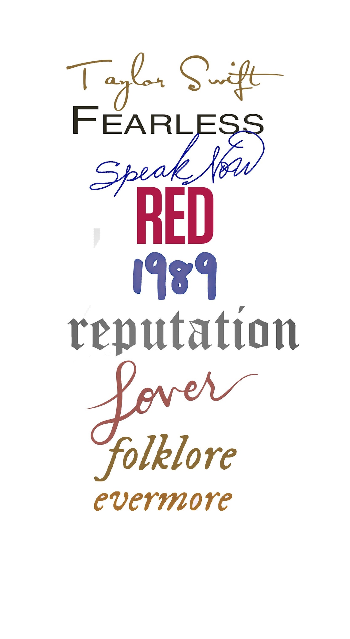 Taylor Swift Inspired Albums Shirt Etsy