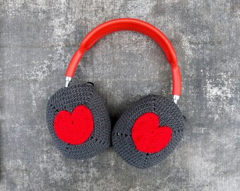 Heart Patterrn Airpods Max Case,Headphone Covers,Apple Headphone Case,Handmade Knit Crochet Airpods Case,Bff Gift,Airpods Case