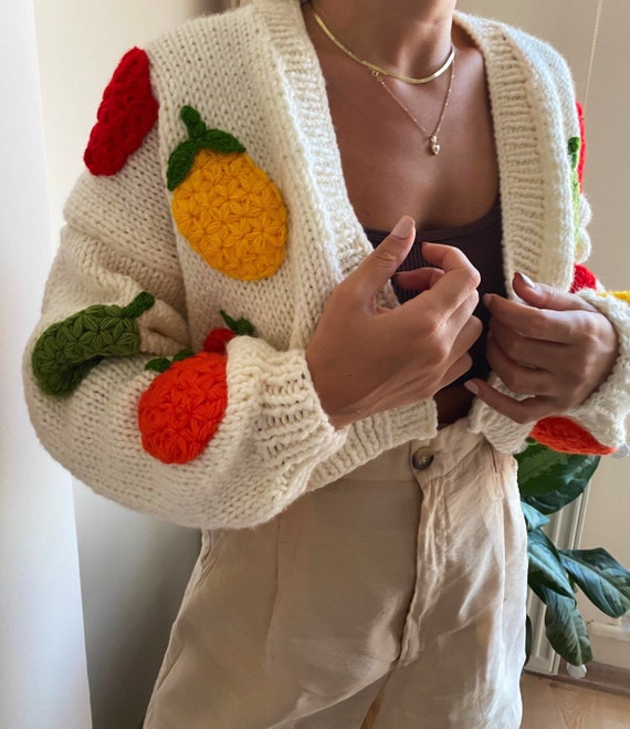 トップス leinwaude Fruits Mix Crochet Cardigan The Fruit Cardigan Trio - Crochet PDF Patterns