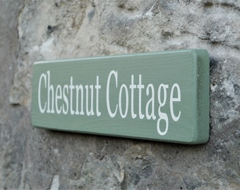 Personalised Painted Wooden Sign House Garden Outdoor Name Plaque Custom