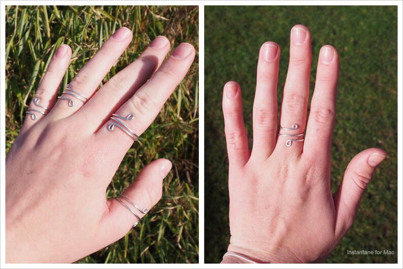 Silver Adjustable Wire Ring Delicate Silver Stack Ring Subtle Aesthetic Ring
