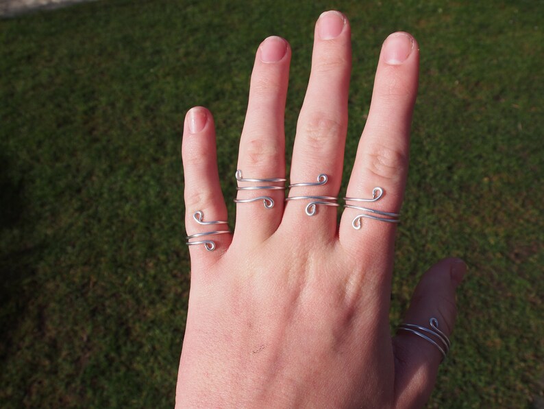 Silver Adjustable Wire Ring Delicate Silver Stack Ring Subtle Aesthetic Ring