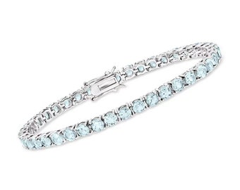 9,00 carats. t.w. Bracelet de tennis topaze bleu ciel en argent sterling-bleu topaze-topaze bijoux-bracelet en argent-cadeau de demoiselle d'honneur-cadeau pour maman-cadeau